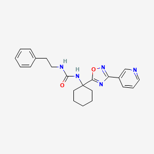 molecular formula C22H25N5O2 B3001218 1-Phenethyl-3-(1-(3-(pyridin-3-yl)-1,2,4-oxadiazol-5-yl)cyclohexyl)urea CAS No. 1396766-18-9