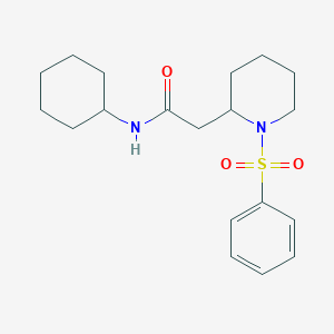 molecular formula C19H28N2O3S B3001221 N-cyclohexyl-2-(1-(phenylsulfonyl)piperidin-2-yl)acetamide CAS No. 1021117-75-8