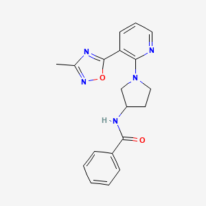 N-(1-(3-(3-methyl-1,2,4-oxadiazol-5-yl)pyridin-2-yl)pyrrolidin-3-yl)benzamide