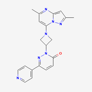 molecular formula C20H19N7O B3001223 2-[1-(2,5-Dimethylpyrazolo[1,5-a]pyrimidin-7-yl)azetidin-3-yl]-6-pyridin-4-ylpyridazin-3-one CAS No. 2380192-77-6