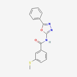 3-methylsulfanyl-N-(5-phenyl-1,3,4-oxadiazol-2-yl)benzamide
