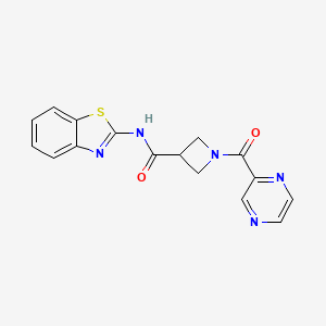 N-(benzo[d]thiazol-2-yl)-1-(pyrazine-2-carbonyl)azetidine-3-carboxamide