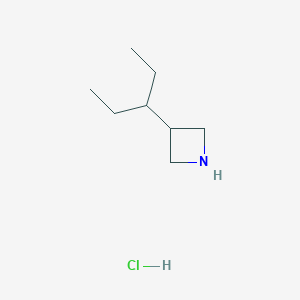 molecular formula C8H18ClN B3001240 3-Pentan-3-ylazetidine;hydrochloride CAS No. 2580180-03-4