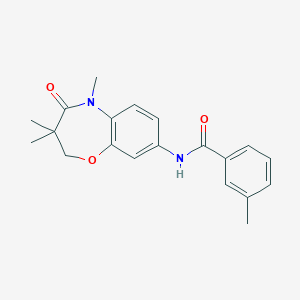 molecular formula C20H22N2O3 B3001286 3-methyl-N-(3,3,5-trimethyl-4-oxo-2,3,4,5-tetrahydrobenzo[b][1,4]oxazepin-8-yl)benzamide CAS No. 921792-92-9