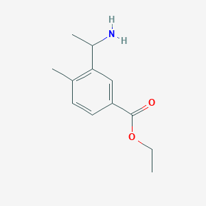 molecular formula C12H17NO2 B3001289 Ethyl 3-(1-aminoethyl)-4-methylbenzoate CAS No. 2248278-89-7