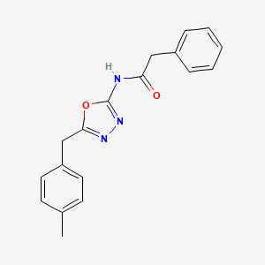 B3001300 N-(5-(4-methylbenzyl)-1,3,4-oxadiazol-2-yl)-2-phenylacetamide CAS No. 1169978-24-8