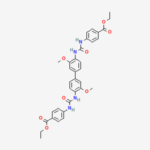 molecular formula C34H34N4O8 B3001313 ethyl 4-({[4'-({[4-(ethoxycarbonyl)phenyl]carbamoyl}amino)-3,3'-dimethoxy-[1,1'-biphenyl]-4-yl]carbamoyl}amino)benzoate CAS No. 392245-10-2