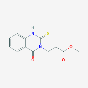 molecular formula C12H12N2O3S B3001314 Methyl 3-(4-oxo-2-sulfanyl-3,4-dihydroquinazolin-3-yl)propanoate CAS No. 852940-55-7