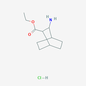 molecular formula C11H20ClNO2 B3001340 ethyl (2S,3S)-3-aminobicyclo[2.2.2]octane-2-carboxylate hydrochloride CAS No. 1626394-44-2