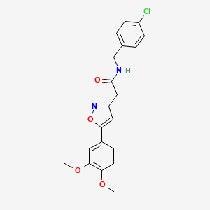 B3001364 N-(4-chlorobenzyl)-2-(5-(3,4-dimethoxyphenyl)isoxazol-3-yl)acetamide CAS No. 953181-58-3