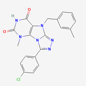 8-(4-Chlorophenyl)-1-methyl-5-[(3-methylphenyl)methyl]purino[8,9-c][1,2,4]triazole-2,4-dione