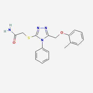2-{5-[(2-Methylphenoxy)methyl]-4-phenyl-1,2,4-triazol-3-ylthio}acetamide
