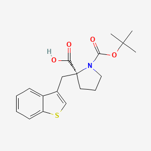 molecular formula C19H23NO4S B3001402 Boc-(S)-alpha-(3-benzothiophenylmethyl)-proline CAS No. 1217803-69-4