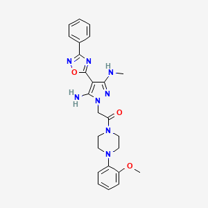 2-(5-amino-3-(methylamino)-4-(3-phenyl-1,2,4-oxadiazol-5-yl)-1H-pyrazol-1-yl)-1-(4-(2-methoxyphenyl)piperazin-1-yl)ethanone