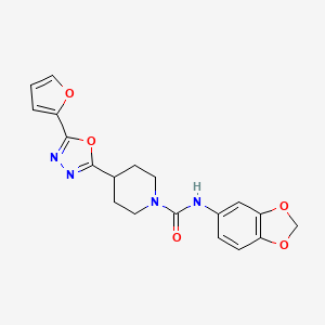 N-(benzo[d][1,3]dioxol-5-yl)-4-(5-(furan-2-yl)-1,3,4-oxadiazol-2-yl)piperidine-1-carboxamide