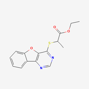 Ethyl 2-(benzofuro[3,2-d]pyrimidin-4-ylthio)propanoate