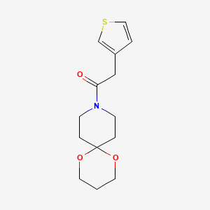 1-(1,5-Dioxa-9-azaspiro[5.5]undecan-9-yl)-2-(thiophen-3-yl)ethanone