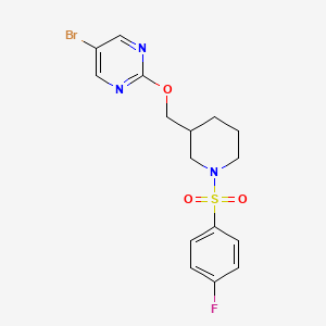 5-Bromo-2-[[1-(4-fluorophenyl)sulfonylpiperidin-3-yl]methoxy]pyrimidine
