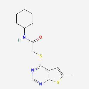 N-Cyclohexyl-2-(6-methyl-thieno[2,3-d]pyrimidin-4-ylsulfanyl)-acetamide