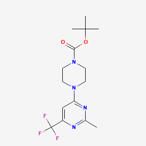 molecular formula C15H21F3N4O2 B3001466 Tert-butyl 4-[2-methyl-6-(trifluoromethyl)pyrimidin-4-yl]piperazine-1-carboxylate CAS No. 1923126-65-1