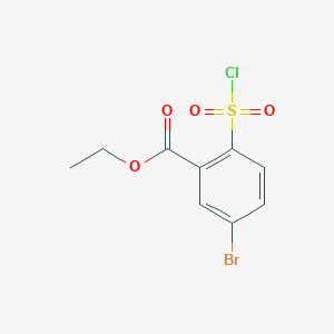 molecular formula C9H8BrClO4S B3001467 Ethyl 5-bromo-2-(chlorosulfonyl)benzoate CAS No. 1496390-46-5