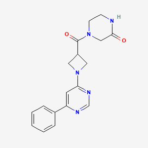 4-(1-(6-Phenylpyrimidin-4-yl)azetidine-3-carbonyl)piperazin-2-one