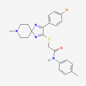 2-((3-(4-bromophenyl)-8-methyl-1,4,8-triazaspiro[4.5]deca-1,3-dien-2-yl)thio)-N-(p-tolyl)acetamide