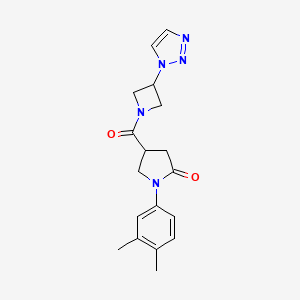 4-(3-(1H-1,2,3-triazol-1-yl)azetidine-1-carbonyl)-1-(3,4-dimethylphenyl)pyrrolidin-2-one