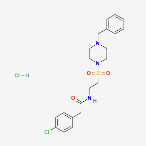 N-(2-((4-benzylpiperazin-1-yl)sulfonyl)ethyl)-2-(4-chlorophenyl)acetamide hydrochloride