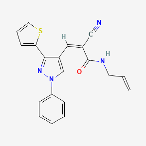 (Z)-2-cyano-3-(1-phenyl-3-thiophen-2-ylpyrazol-4-yl)-N-prop-2-enylprop-2-enamide