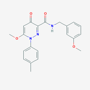 molecular formula C21H21N3O4 B3001489 6-methoxy-N-(3-methoxybenzyl)-1-(4-methylphenyl)-4-oxo-1,4-dihydropyridazine-3-carboxamide CAS No. 1251552-62-1