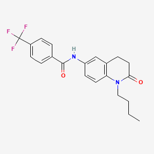 molecular formula C21H21F3N2O2 B3001495 N-(1-butyl-2-oxo-1,2,3,4-tetrahydroquinolin-6-yl)-4-(trifluoromethyl)benzamide CAS No. 941910-78-7