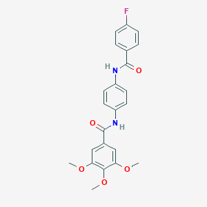 molecular formula C23H21FN2O5 B300150 N-[4-[(4-fluorobenzoyl)amino]phenyl]-3,4,5-trimethoxybenzamide 