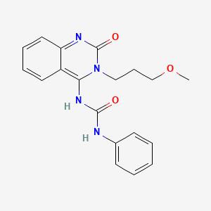 molecular formula C19H20N4O3 B3001539 (E)-1-(3-(3-methoxypropyl)-2-oxo-2,3-dihydroquinazolin-4(1H)-ylidene)-3-phenylurea CAS No. 941941-21-5