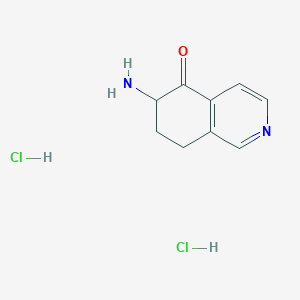 molecular formula C9H12Cl2N2O B3001541 6-Amino-7,8-dihydro-6H-isoquinolin-5-one;dihydrochloride CAS No. 2470436-01-0