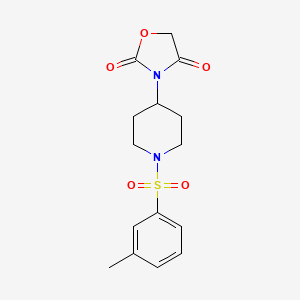 molecular formula C15H18N2O5S B3001549 3-(1-(m-Tolylsulfonyl)piperidin-4-yl)oxazolidine-2,4-dione CAS No. 2320898-86-8