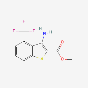 molecular formula C11H8F3NO2S B3001552 Methyl 3-amino-4-(trifluoromethyl)-1-benzothiophene-2-carboxylate CAS No. 2379918-61-1