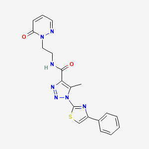 5-methyl-N-(2-(6-oxopyridazin-1(6H)-yl)ethyl)-1-(4-phenylthiazol-2-yl)-1H-1,2,3-triazole-4-carboxamide