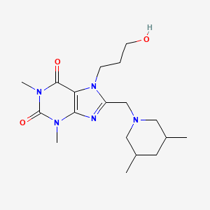 8-[(3,5-Dimethylpiperidin-1-yl)methyl]-7-(3-hydroxypropyl)-1,3-dimethylpurine-2,6-dione