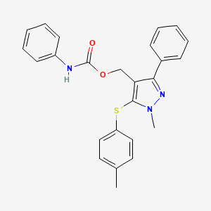 {1-methyl-5-[(4-methylphenyl)sulfanyl]-3-phenyl-1H-pyrazol-4-yl}methyl N-phenylcarbamate