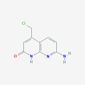 molecular formula C9H8ClN3O B3001627 7-Amino-4-(chloromethyl)-1,8-naphthyridin-2(1H)-one CAS No. 130056-88-1