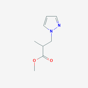 molecular formula C8H12N2O2 B3001720 methyl 2-methyl-3-(1H-pyrazol-1-yl)propanoate CAS No. 90197-40-3