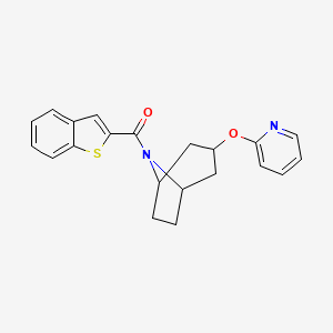 molecular formula C21H20N2O2S B3001764 benzo[b]thiophen-2-yl((1R,3s,5S)-3-(pyridin-2-yloxy)-8-azabicyclo[3.2.1]octan-8-yl)methanone CAS No. 2109446-98-0