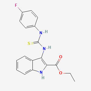 molecular formula C18H16FN3O2S B3001784 ethyl 3-[(4-fluorophenyl)carbamothioylamino]-1H-indole-2-carboxylate CAS No. 160424-51-1