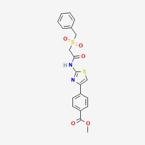 molecular formula C20H18N2O5S2 B3001806 Methyl 4-(2-(2-(benzylsulfonyl)acetamido)thiazol-4-yl)benzoate CAS No. 922450-74-6