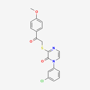 1-(3-Chlorophenyl)-3-[2-(4-methoxyphenyl)-2-oxoethyl]sulfanylpyrazin-2-one