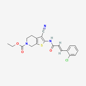B3001866 (E)-ethyl 2-(3-(2-chlorophenyl)acrylamido)-3-cyano-4,5-dihydrothieno[2,3-c]pyridine-6(7H)-carboxylate CAS No. 864927-20-8