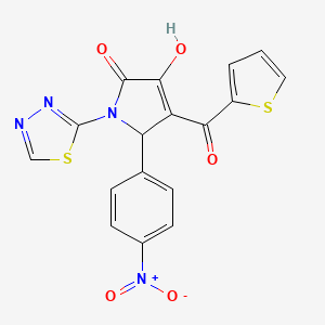 3-hydroxy-5-(4-nitrophenyl)-1-(1,3,4-thiadiazol-2-yl)-4-(thiophene-2-carbonyl)-1H-pyrrol-2(5H)-one