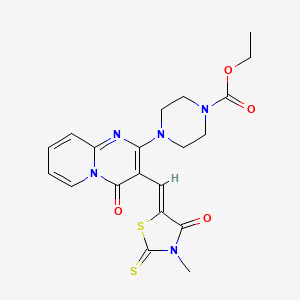 B3001876 (Z)-ethyl 4-(3-((3-methyl-4-oxo-2-thioxothiazolidin-5-ylidene)methyl)-4-oxo-4H-pyrido[1,2-a]pyrimidin-2-yl)piperazine-1-carboxylate CAS No. 607692-35-3