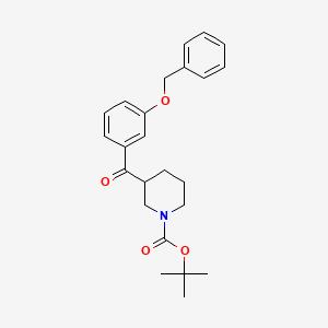 molecular formula C24H29NO4 B3001886 Tert-butyl 3-(3-phenylmethoxybenzoyl)piperidine-1-carboxylate CAS No. 2108354-85-2